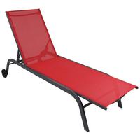 Sonnenliege Sonlas Rot mit Rollen - Rot, MODERN, Kunststoff/Textil (32/58/192cm) - Ambia Garden