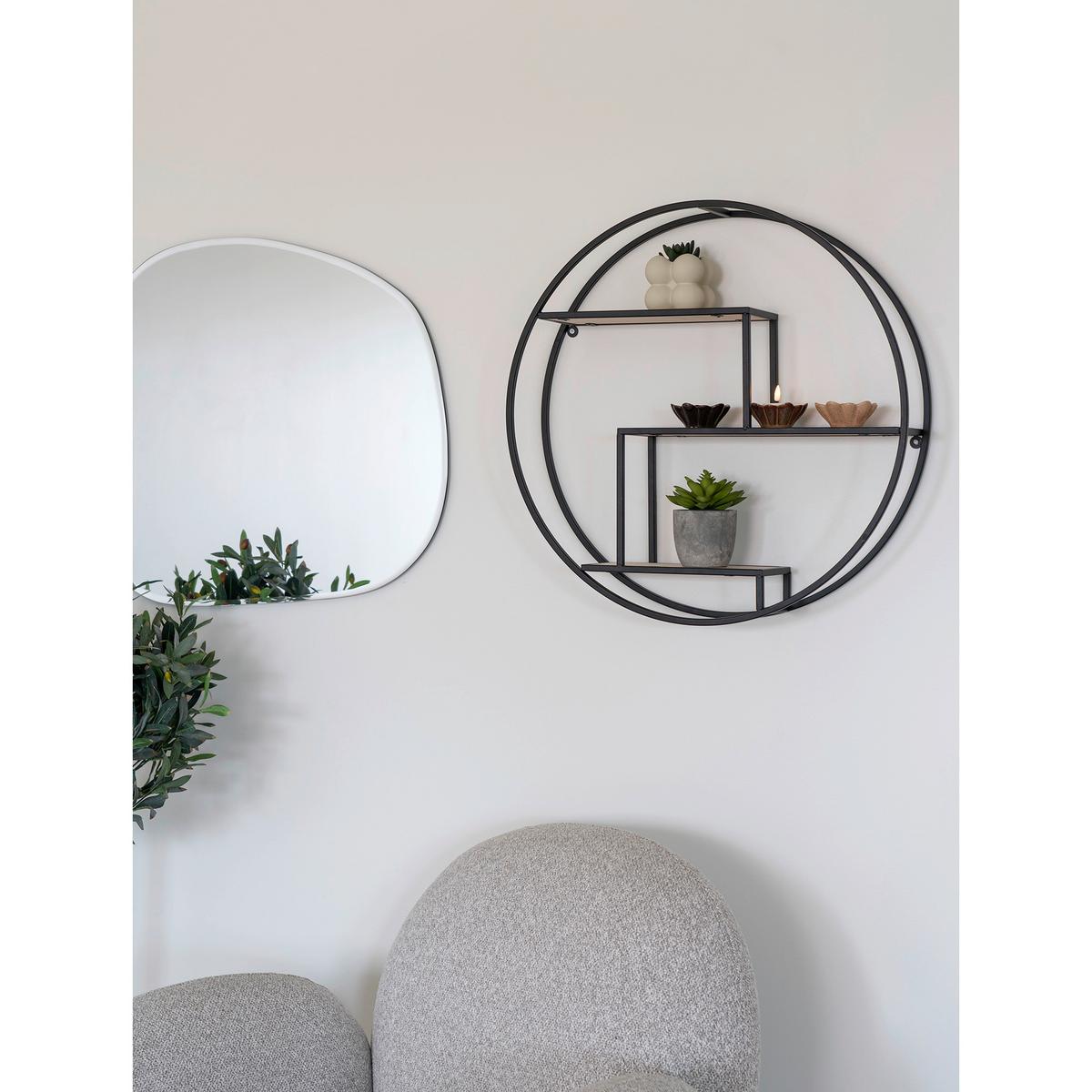 Wandregal Rotterdam Shelf Schwarz - Schwarz, Design, Metall (62/14/62cm)