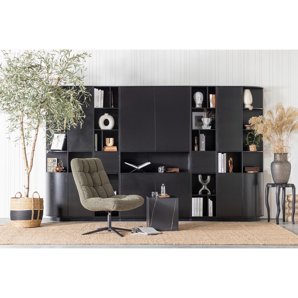 Sessel Job Dunkelgrün B: 70 cm - Dunkelgrün/Schwarz, Design, Textil/Metall (70/101/85cm) - Livetastic