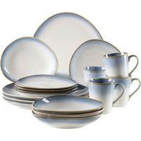 KOMBISERVICE 931990 BLAU POSTSICHER - Blau/Weiss, Basics, Keramik (39,5/34,8/35,5cm) - Mäser