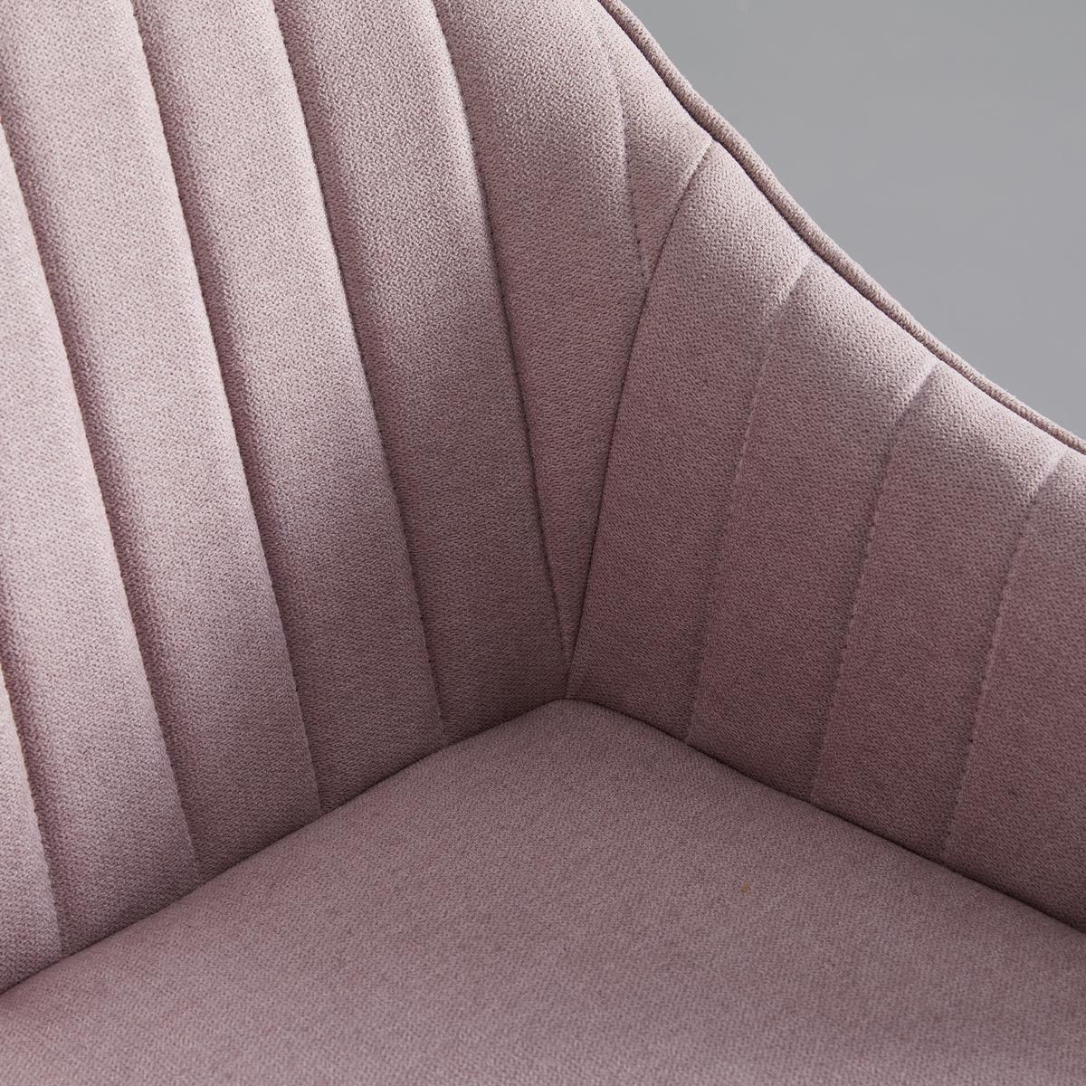 Barhocker Leonie Rosa Webstoff Drehbar Gepolstert - Eichefarben/Schwarz, MODERN, Holz/Textil (55/106/56cm) - Bessagi Home