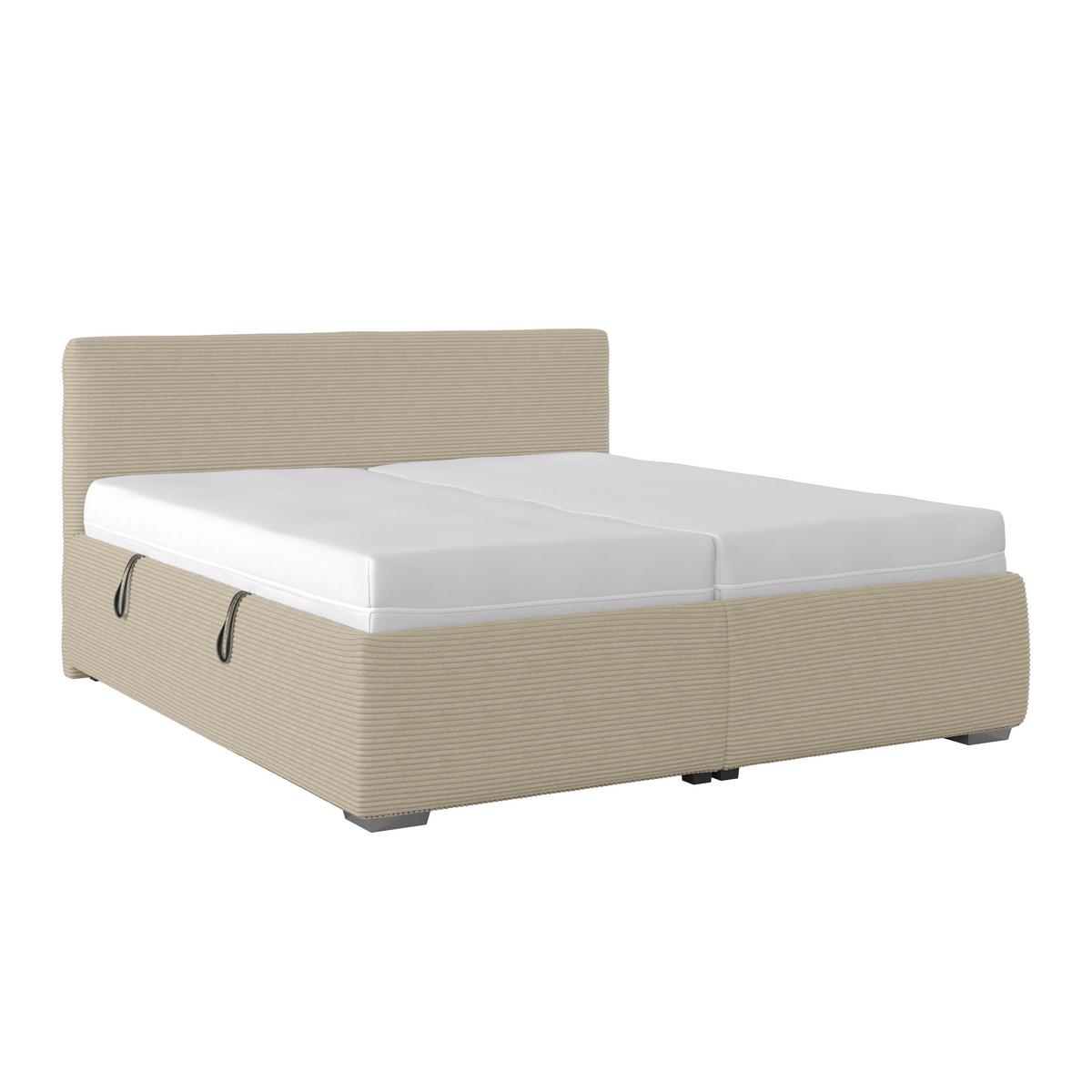 Tapecirani Krevet S Madracem Lesia - bijela/boje kroma, Moderno, drvni materijal/drvo (180/200cm)