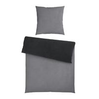 Wendebettwäsche Cashmere Wende Anthrazit/Schwarz ca.135x200cm - Anthrazit/Silberfarben, Textil (135/200cm) - Mömax