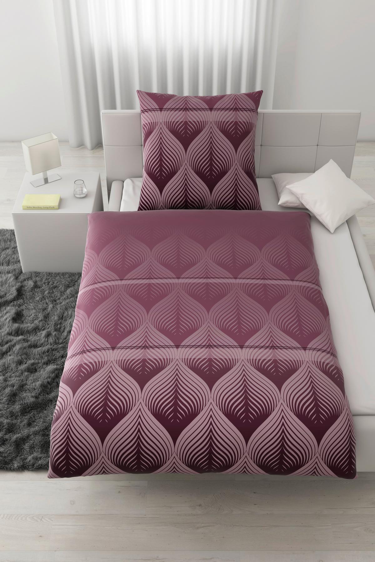 Bettwäsche Domps XL Mauve ca. 155x220cm - Mauve, MODERN, Textil (155/220cm) - Modern Living