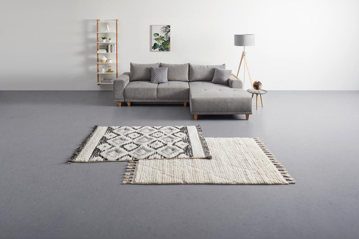 Webteppich Selma 2 in Grau/Weiss ca. 120x170cm - Weiss/Grau, Basics, Textil (120/170cm) - Mömax