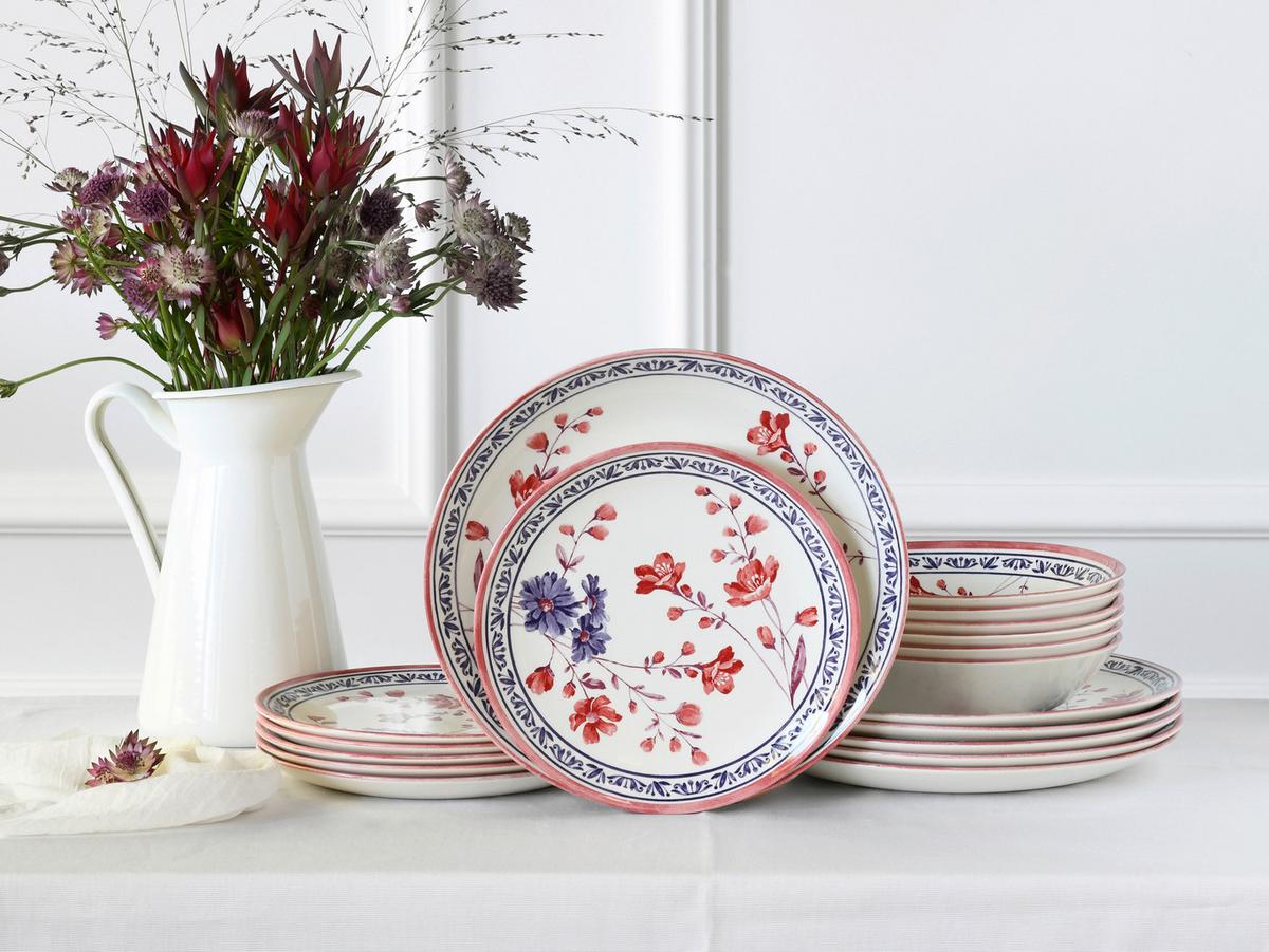 Jedilni Servis Cottage Bunt, 18-Delni - večbarvno, Basics, keramika - Creatable