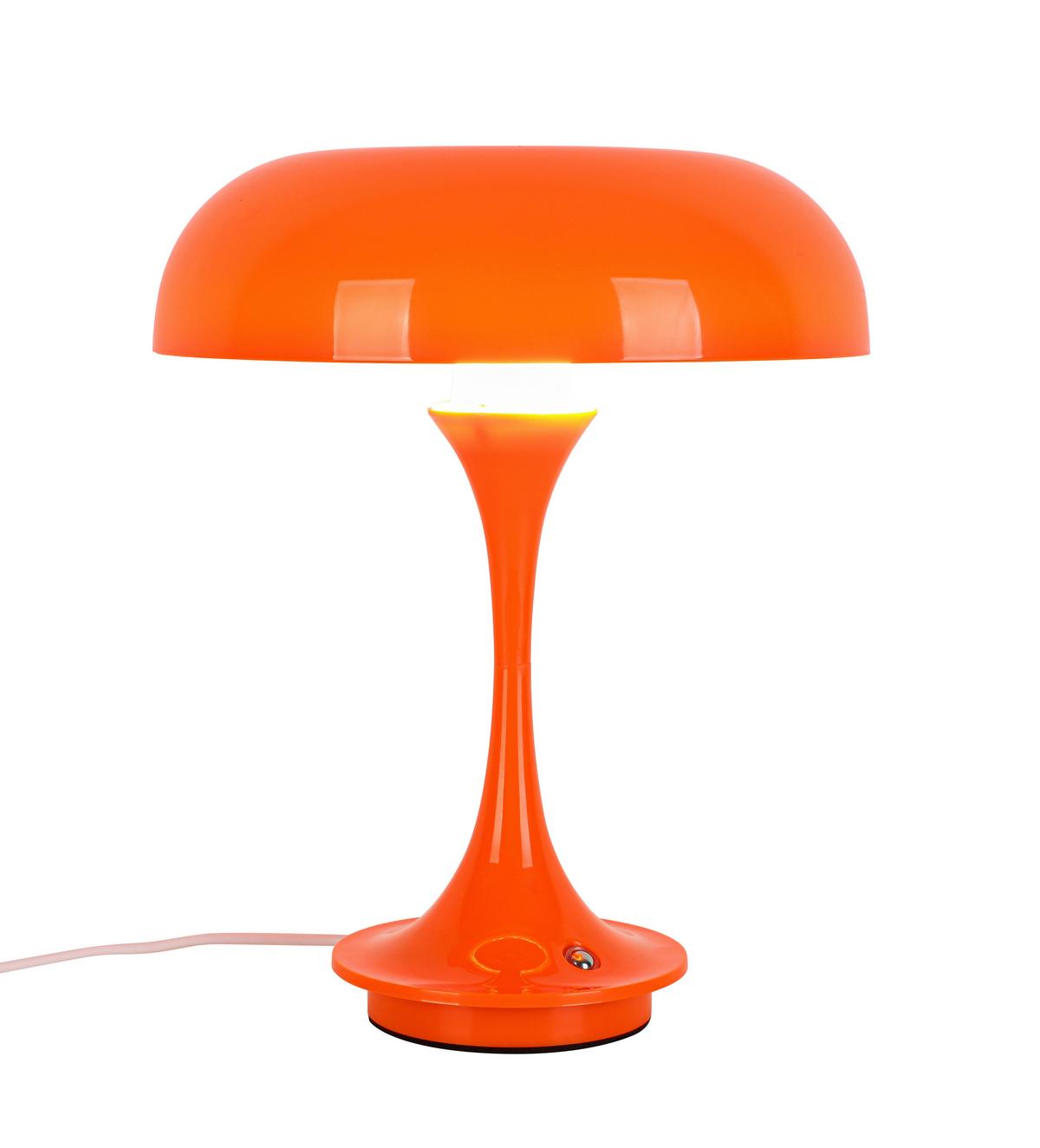 Veioză cu acumulator Retro - culoare crom/portocaliu, Modern, plastic/metal (19,5/24cm) - Mömax