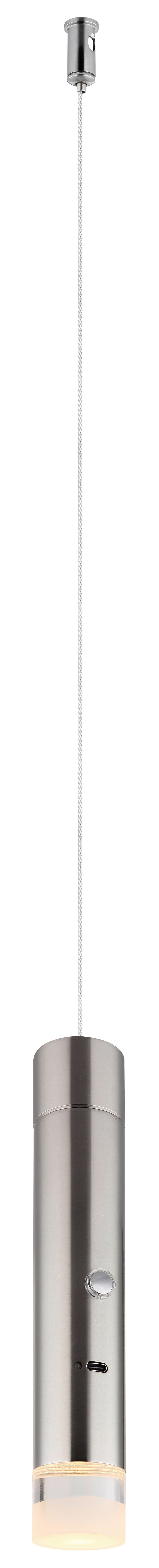 LAMPA WISZĄCA LED 16060N PELO - przejrzysty/kolor niklowy, Design, tworzywo sztuczne/metal (38/120cm) - Globo