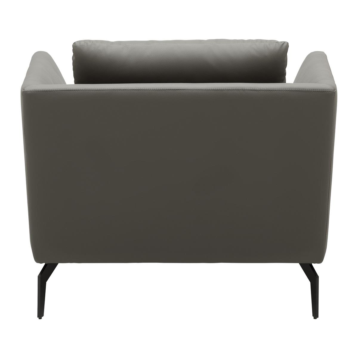 Naslanjač Chesterfield Bella, Usnjen - siva/črna, Moderno, kovina/tekstil (95/78/90cm) - Bessagi Home