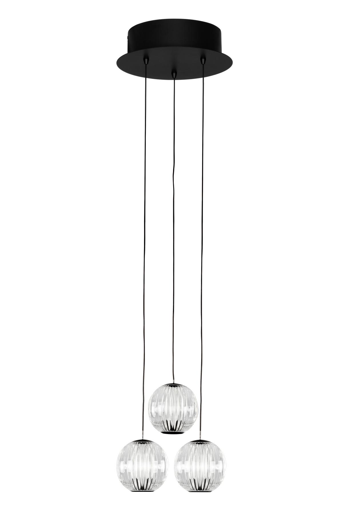 LAMPA WISZĄCA LED NEW YORK *DK* - przejrzysty/czarny, Design, tworzywo sztuczne/metal (25/150cm) - Dieter Knoll