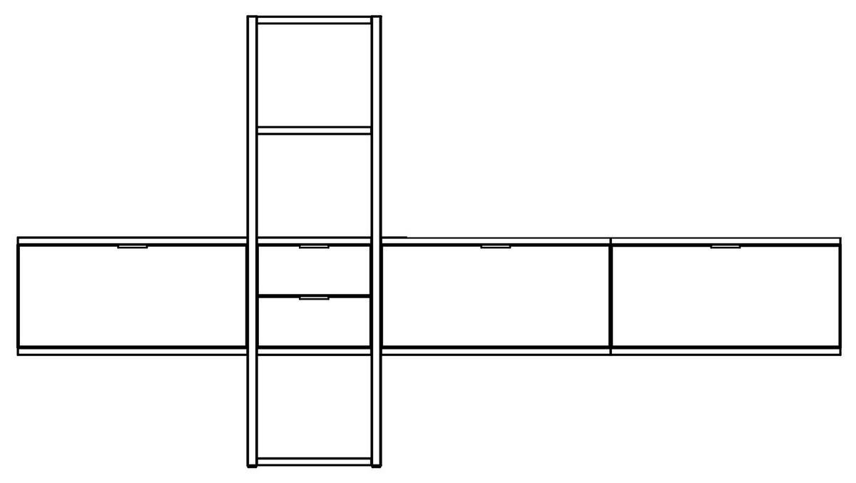 Ansamblu mobilier cameră de zi PLUTEO - stejar Artisan/gri, Modern, material pe bază de lemn (286/157/34cm) - Premium Living