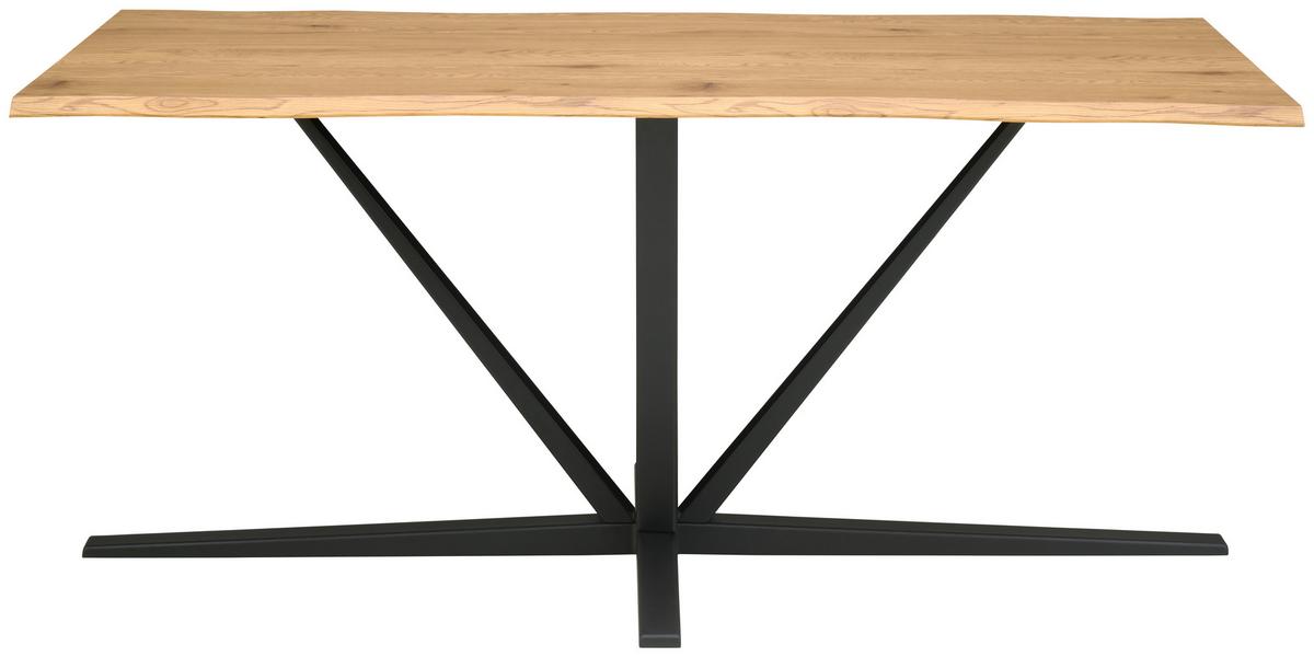 Jedilna Miza Pim, Barva Hrasta, 180x90 - črna/barve hrasta, Moderno, kovina/leseni material (180/76/90cm) - MID.YOU