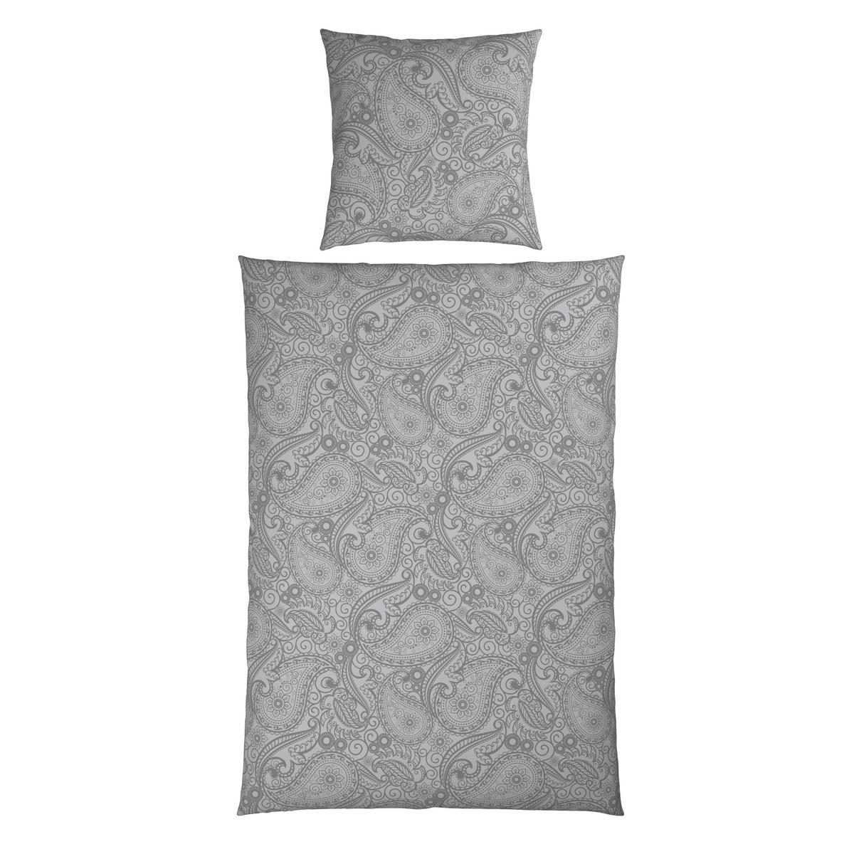 Bettwäsche Paisley Grau ca. 135x200cm - Grau, Textil (135/200cm) - Mömax