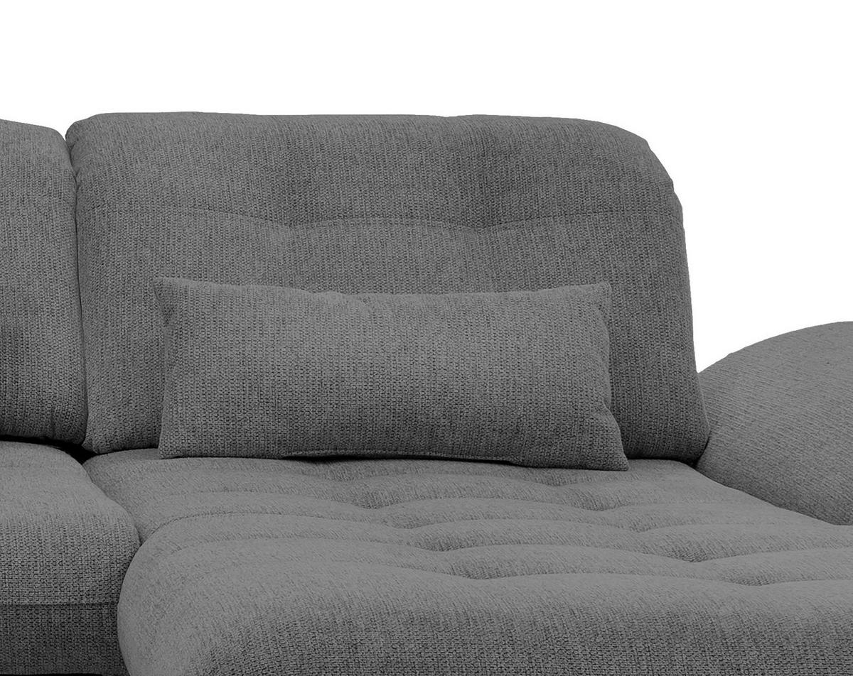 Ecksofa Rigatti mit Bettkasten ca. 314x184 cm Graubraun - Chromfarben/Graubraun, MODERN, Textil/Metall (314/184cm) - Livetastic
