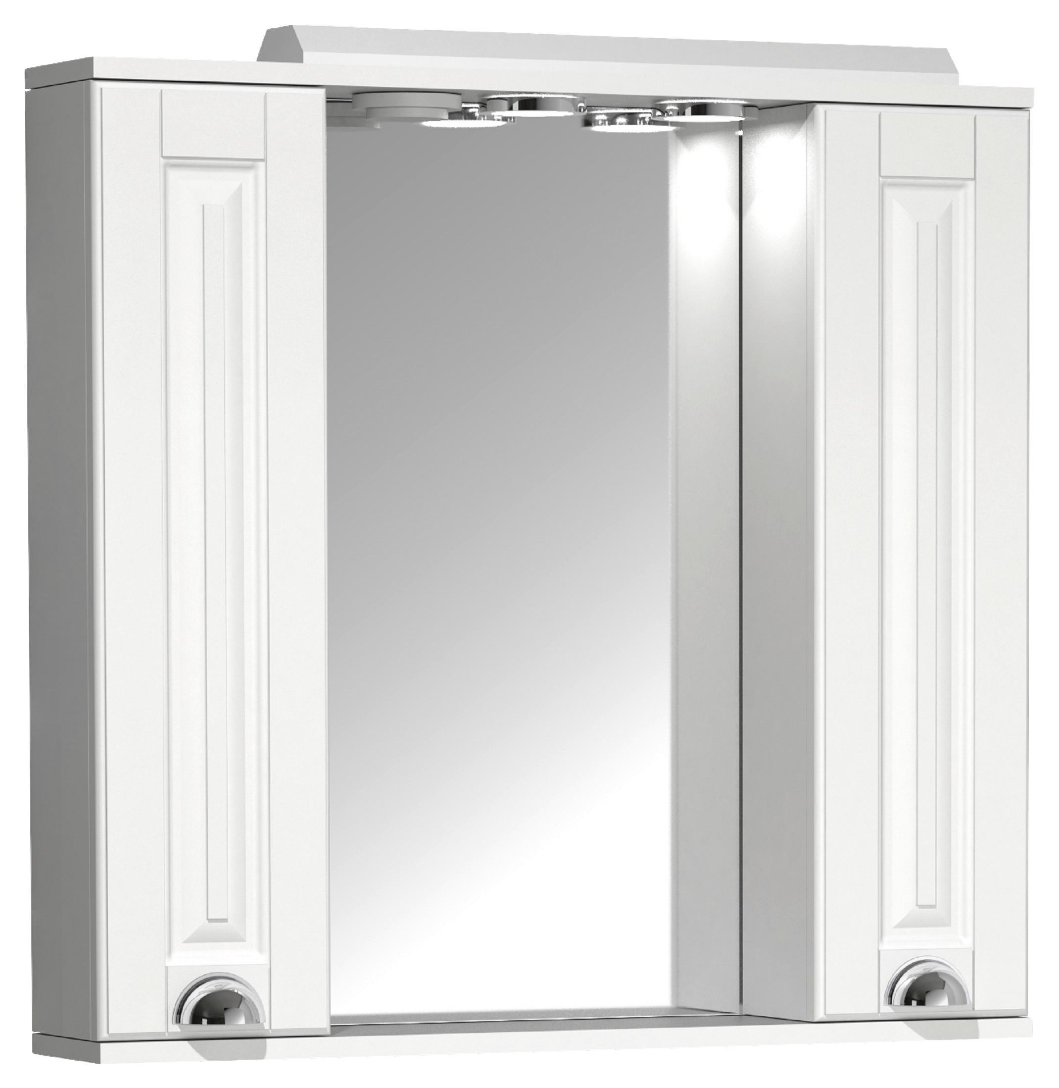 SPIEGELSCHRANK CASALO XL - Weiss/Silberfarben, Modern, Glas/Holzwerkstoff (75/71/14cm) - MID.YOU