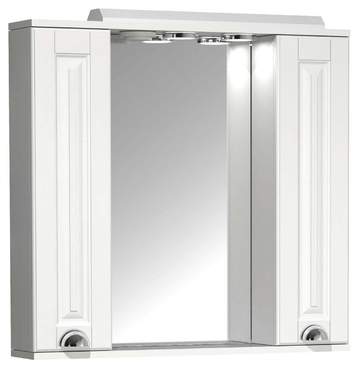SPIEGELSCHRANK CASALO XL - Weiss/Silberfarben, Modern, Glas/Holzwerkstoff (75/71/14cm) - MID.YOU