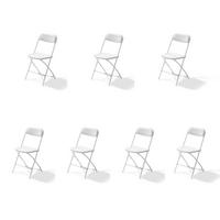 Gartenklappsessel 7er-Set in Weiß, Stahl, faltbar - Weiß, LIFESTYLE, Kunststoff/Metall (43/80/49cm) - Gardenson