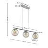 LED-HÄNGLAMPA MODERNI - pärlemor/kromfärg, Modern, metall/glas (75/15/120cm) - Mömax
