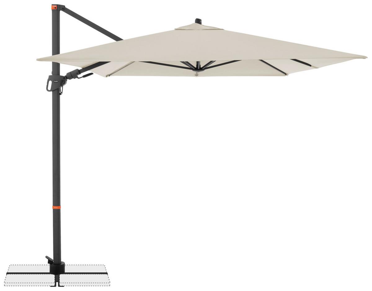 Ampelschirm Myzone Naturfarben ca. 320x240cm - Anthrazit/Naturfarben, Basics, Textil/Metall (320/240cm) - Doppler