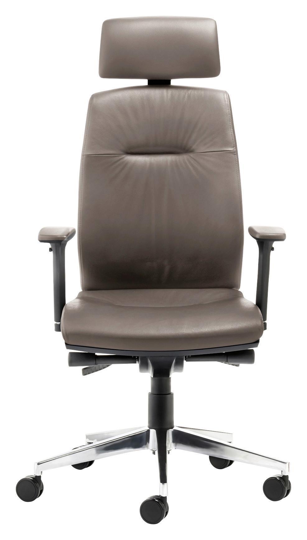 Chefsessel My Contract Line Braun - Chromfarben/Schwarz, MODERN, Leder/Kunststoff (66/123/63cm) - MID.YOU