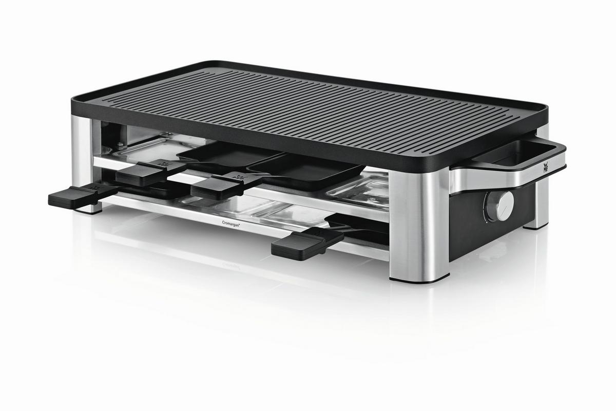 GRILL RACLETTE 04 1504 0011 WMF - kolor stalowy/czarny, Design, metal (24,1/54,5/13cm) - WMF