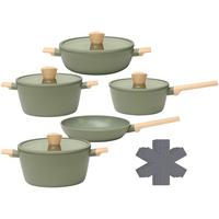 Kochtopfset Michael Grün, 11-teilig - Klar/Grün, MODERN, Glas/Kunststoff - Mömax