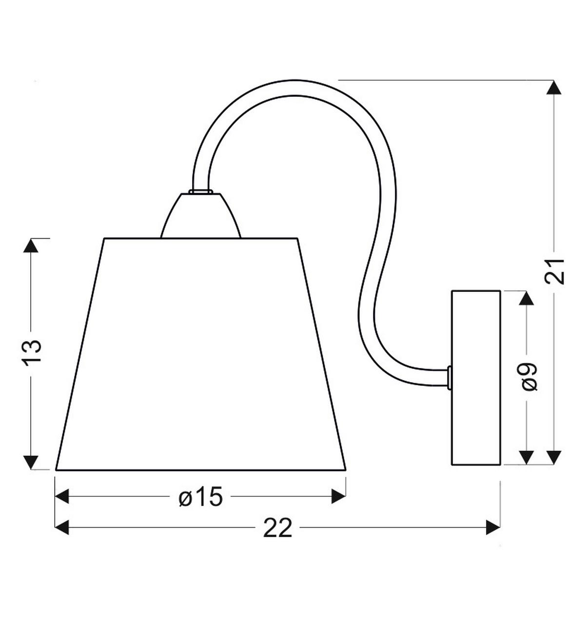 Zidna Svjetiljka Luk - boje kroma, Basics, metal/plastika (22/15/21cm)