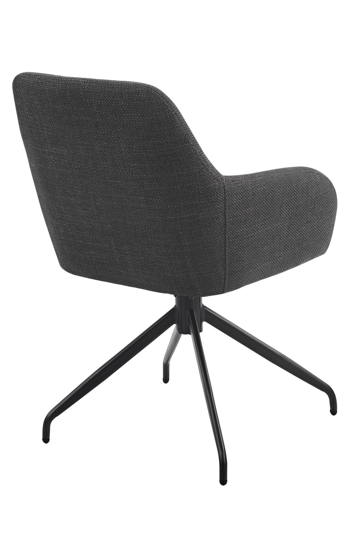 ARMLEHNSTUHL-SET TRIEST S 2ER-SET - Anthrazit/Schwarz, MODERN, Textil/Metall (56/83/60cm) - MID.YOU