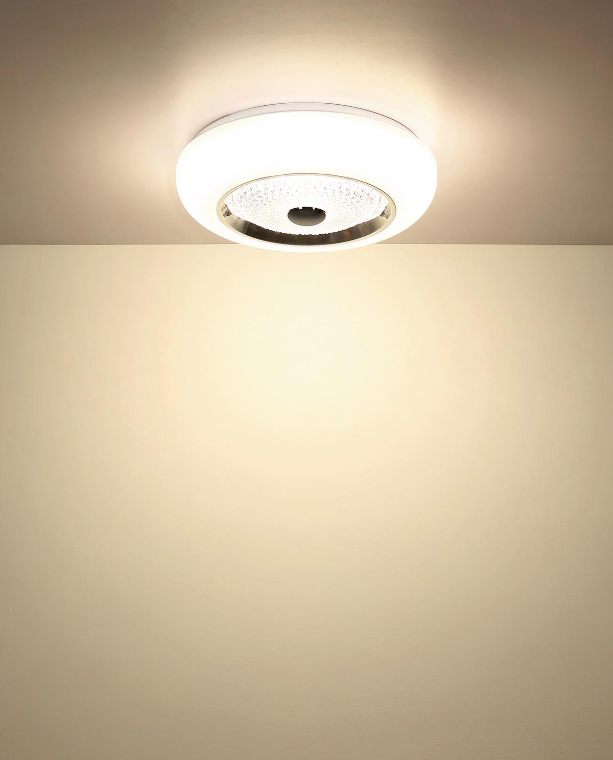 LED Mennyezeti Lámpa 48071-18 Graham - krómszínű/opál, Design, műanyag/fém (38,5/10cm) - Globo