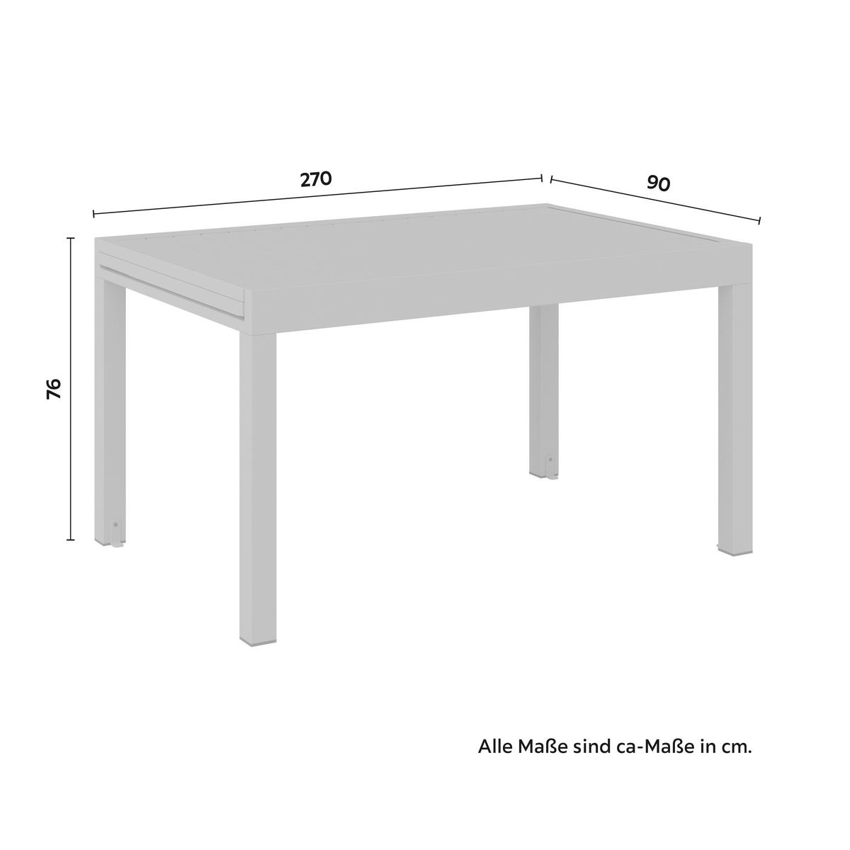 Gartentisch Verde Salbeigrün Aluminium - Salbeigrün, MODERN, Metall (270/76/90cm) - Mömax