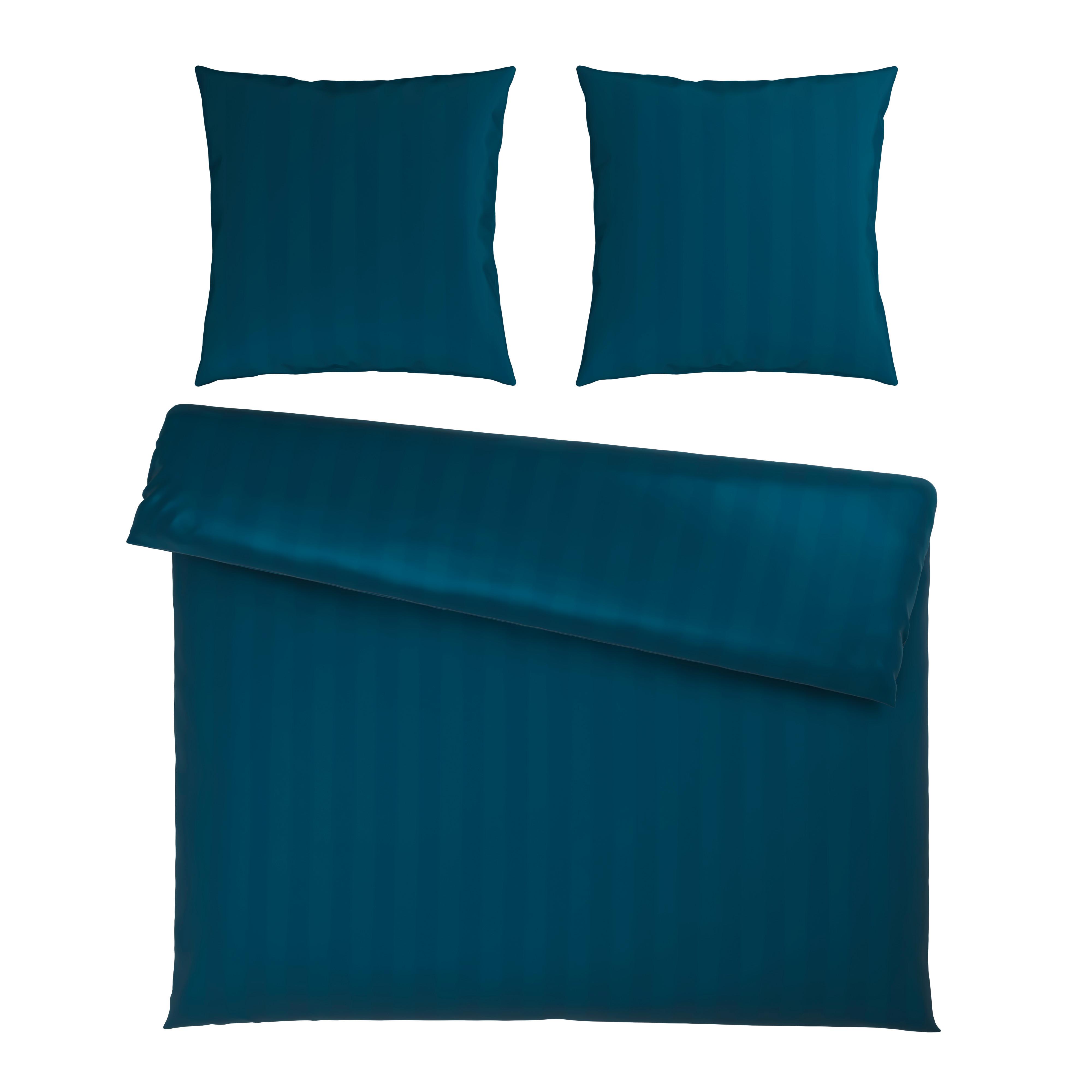 Bettwäsche Xenia Streif XXL Blau ca. 200x200cm - Blau, MODERN, Textil (200/200cm) - Premium Living