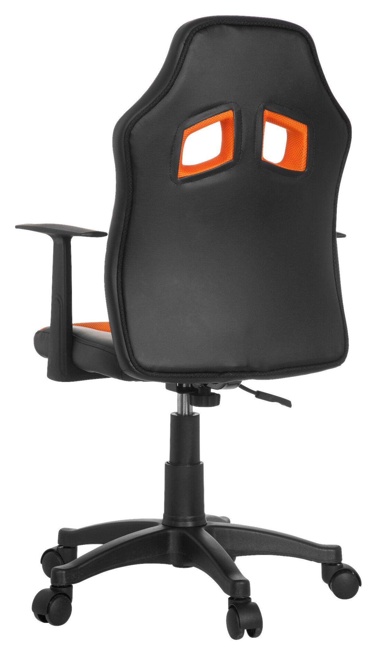 Mladinski Vrtljivi Stol Kid Racer Al, Črna, Oranžna - črna/oranžna, Basics, umetna masa (54/90-100/48cm) - MID.YOU
