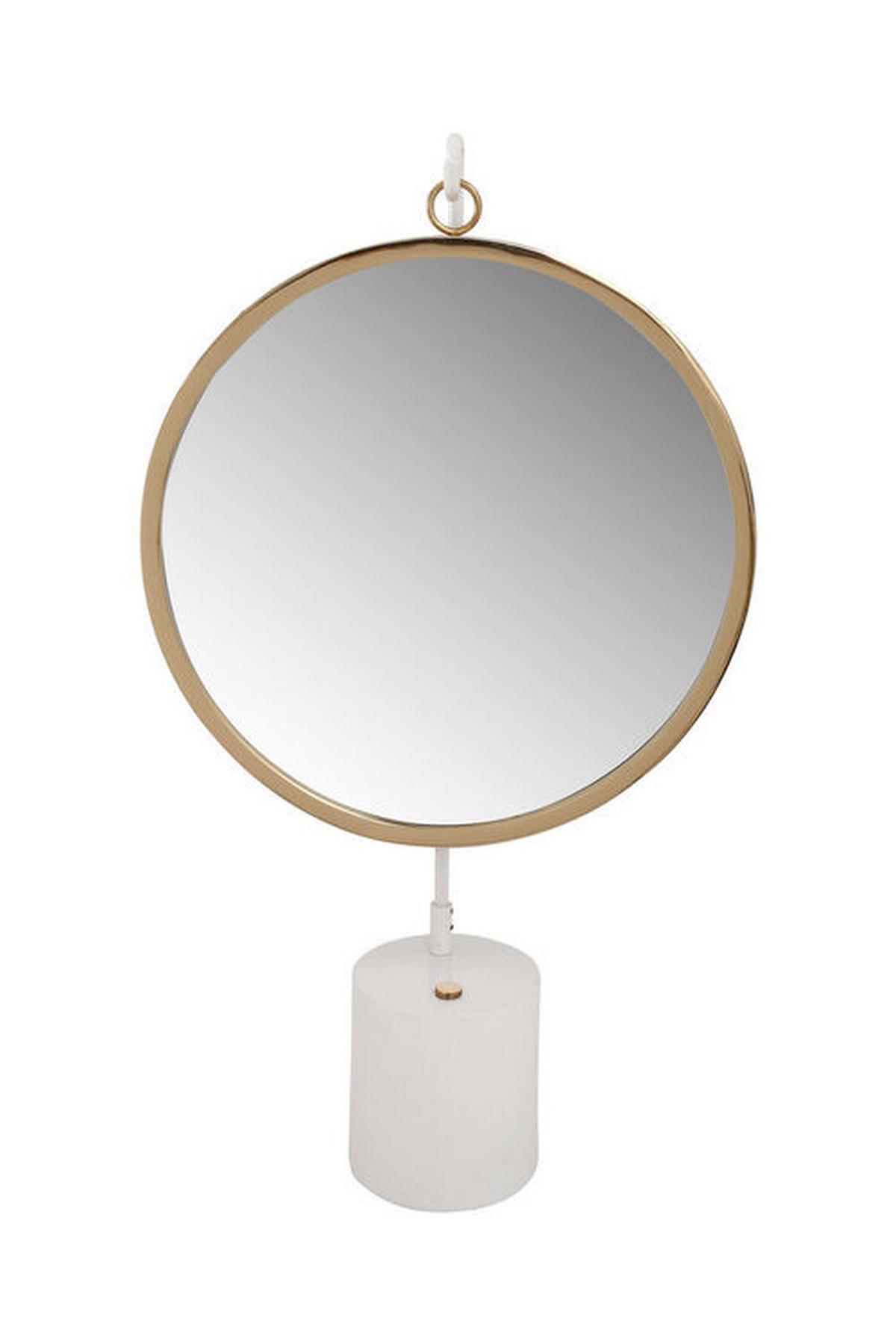 SCHMINKSPIEGEL EVFKD-WHT-GLD - Weiss/Goldfarben, Lifestyle, Glas/Metall (41/75/14cm) - Kayoom