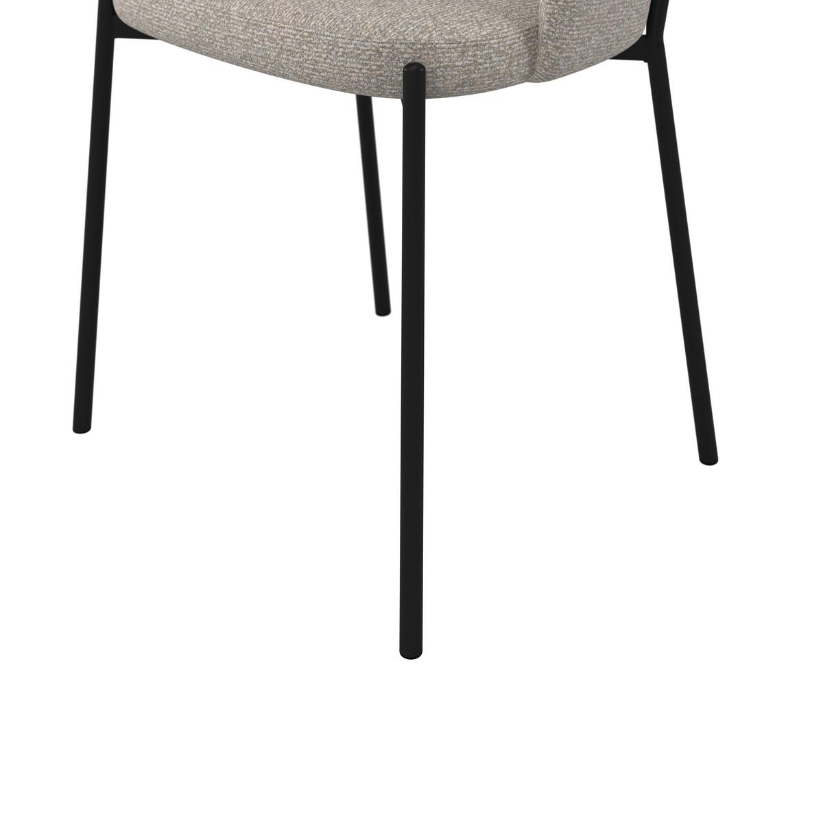 Stuhl Nadiya Hellgrau Leinenoptik Gepolstert - Hellgrau/Schwarz, MODERN, Holz/Textil (52/78/56cm) - Bessagi Home