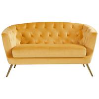 Dvosed Lita, Rumena, Žamet - zlate barve/rumena, Moderno, kovina/tekstil (150/78/83cm) - Ti'me