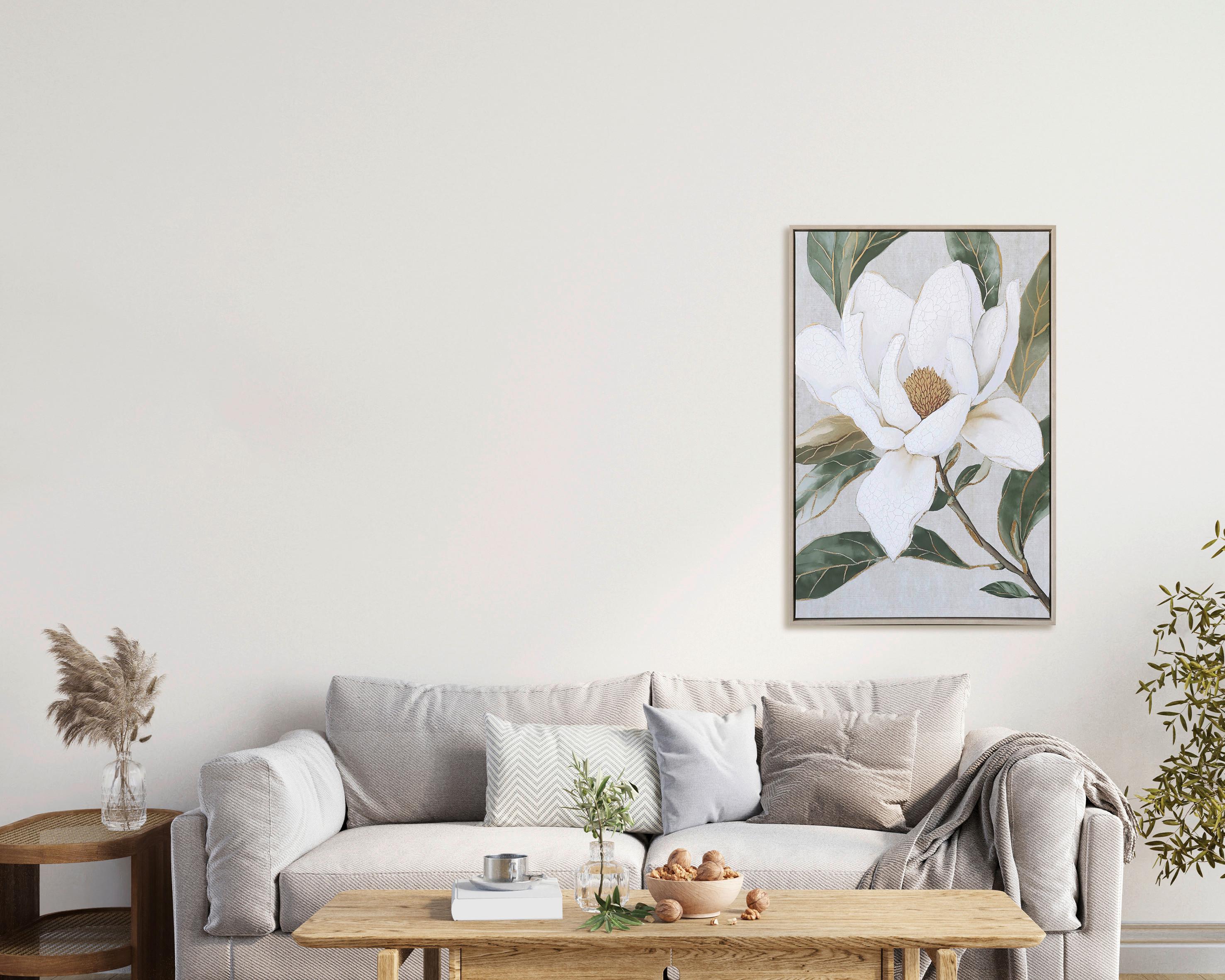 Keilrahmenbild Lotta Grün/Natur/Gold ca. 60x90cm - Goldfarben/Naturfarben, MODERN, Holzwerkstoff/Kunststoff (60/90cm) - Mömax