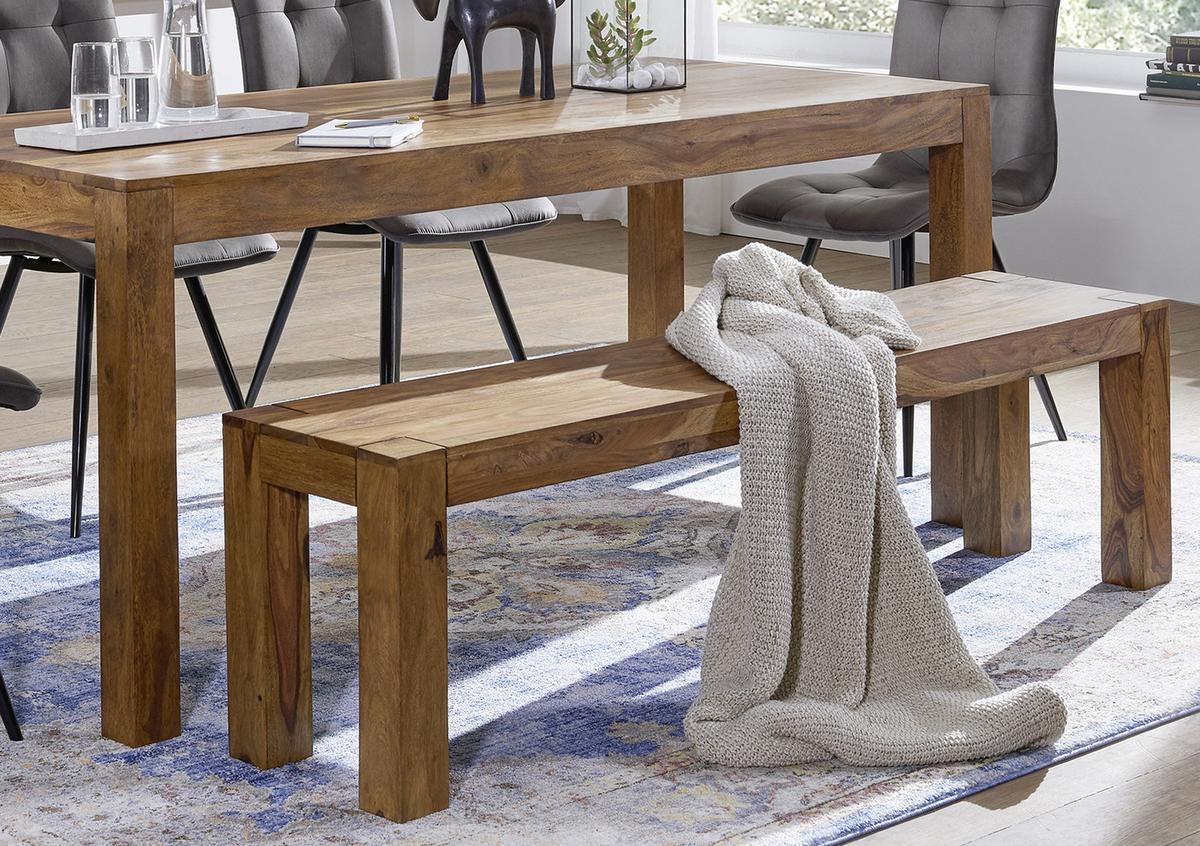 Sitzbank "Mumbai", aus Sheesham - Sheeshamfarben, MODERN, Holz (120/45/35cm) - MID.YOU