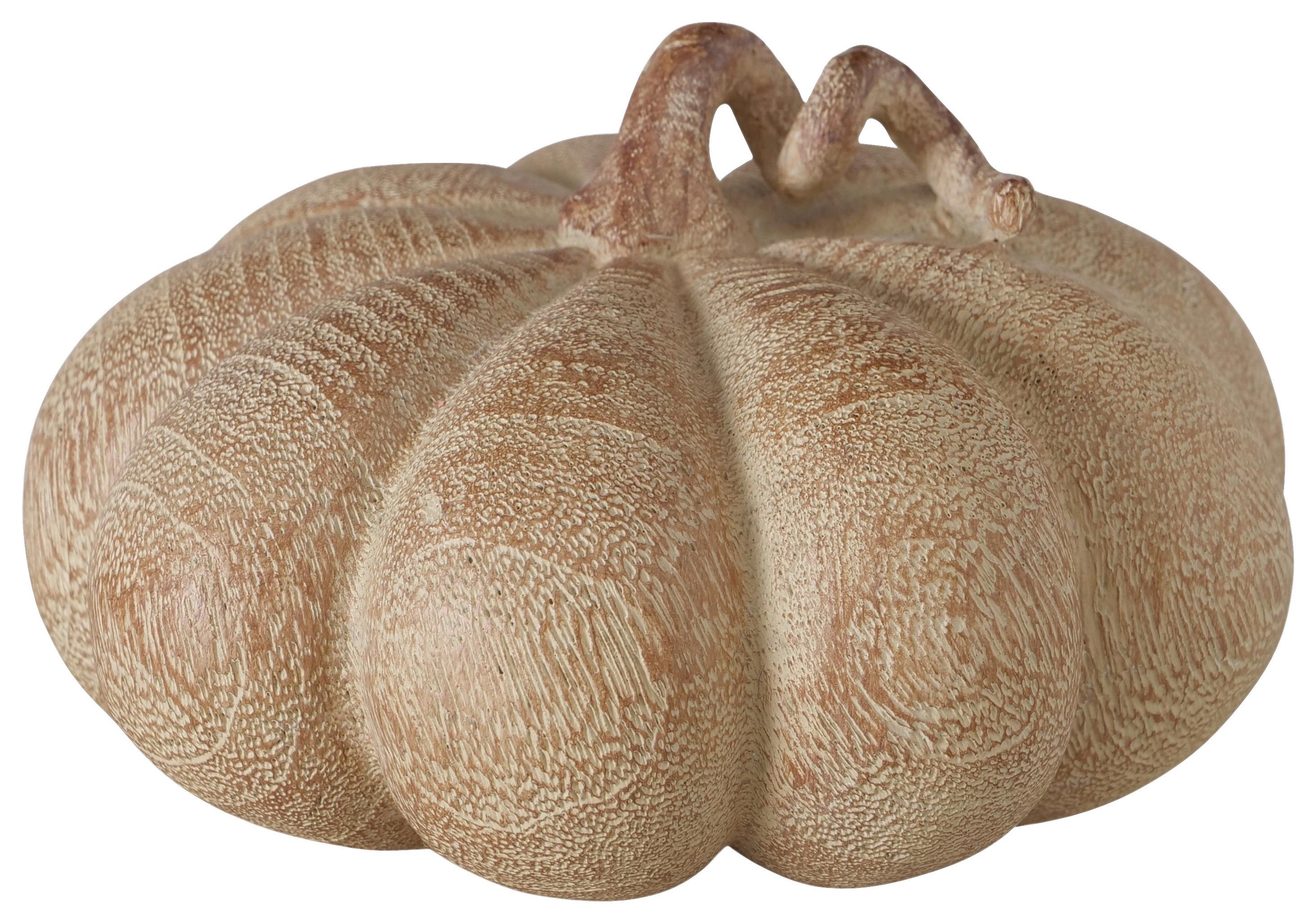 Dekokürbis Auyama I Beige - Beige, Basics, Kunststoff/Stein (10/7,3cm) - Mömax