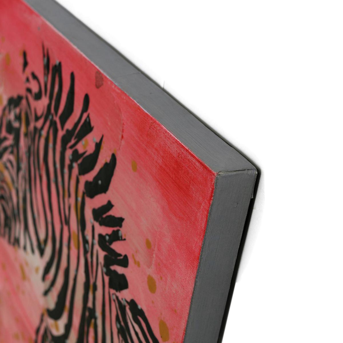 Bild Zebrabild Rot - Rot, Lifestyle, Textil (70/70/3,8cm) - Kayoom