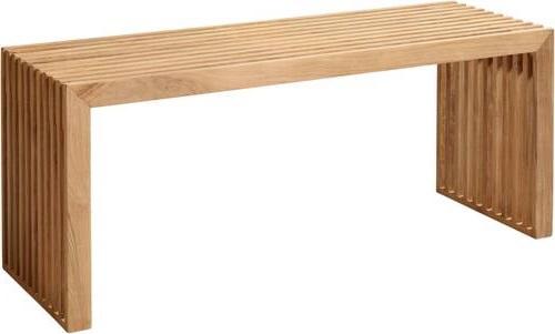 SITZBANK RIB - Teakfarben, KONVENTIONELL, Holz (104/43/35cm) - MID.YOU