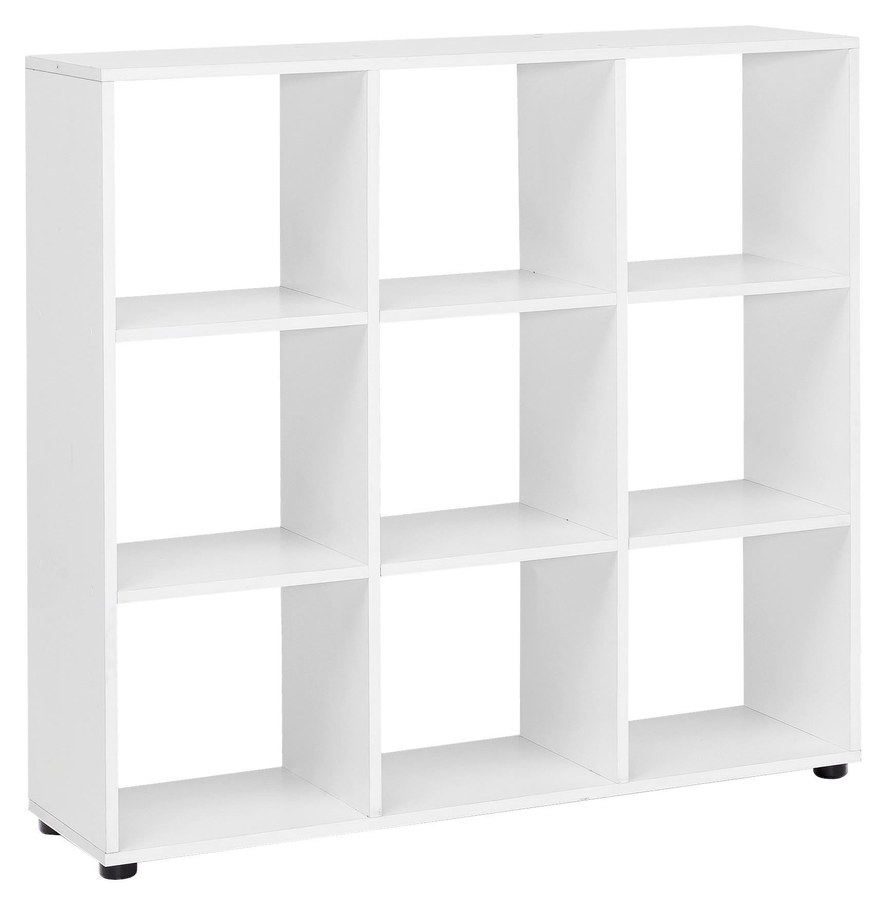 Regal Zara - črna/bela, Konvencionalno, umetna masa/leseni material (108/104/29cm) - MID.YOU