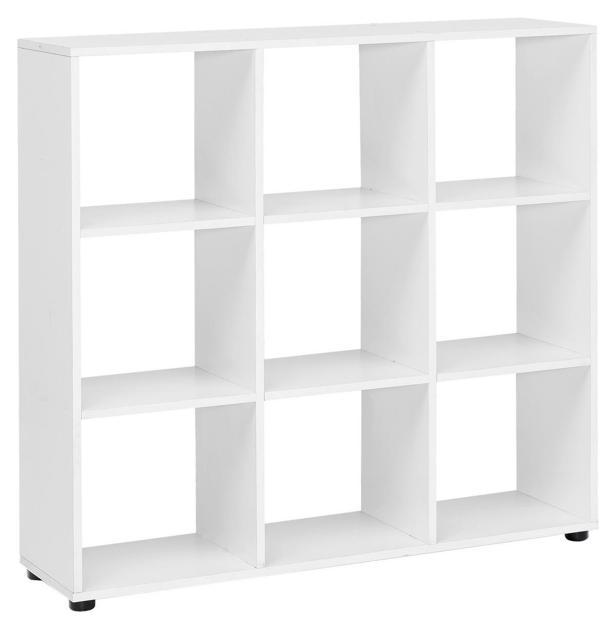 Regal Zara ca. 108x104x29 cm Weiß - Schwarz/Weiß, KONVENTIONELL, Holzwerkstoff/Kunststoff (108/104/29cm) - MID.YOU