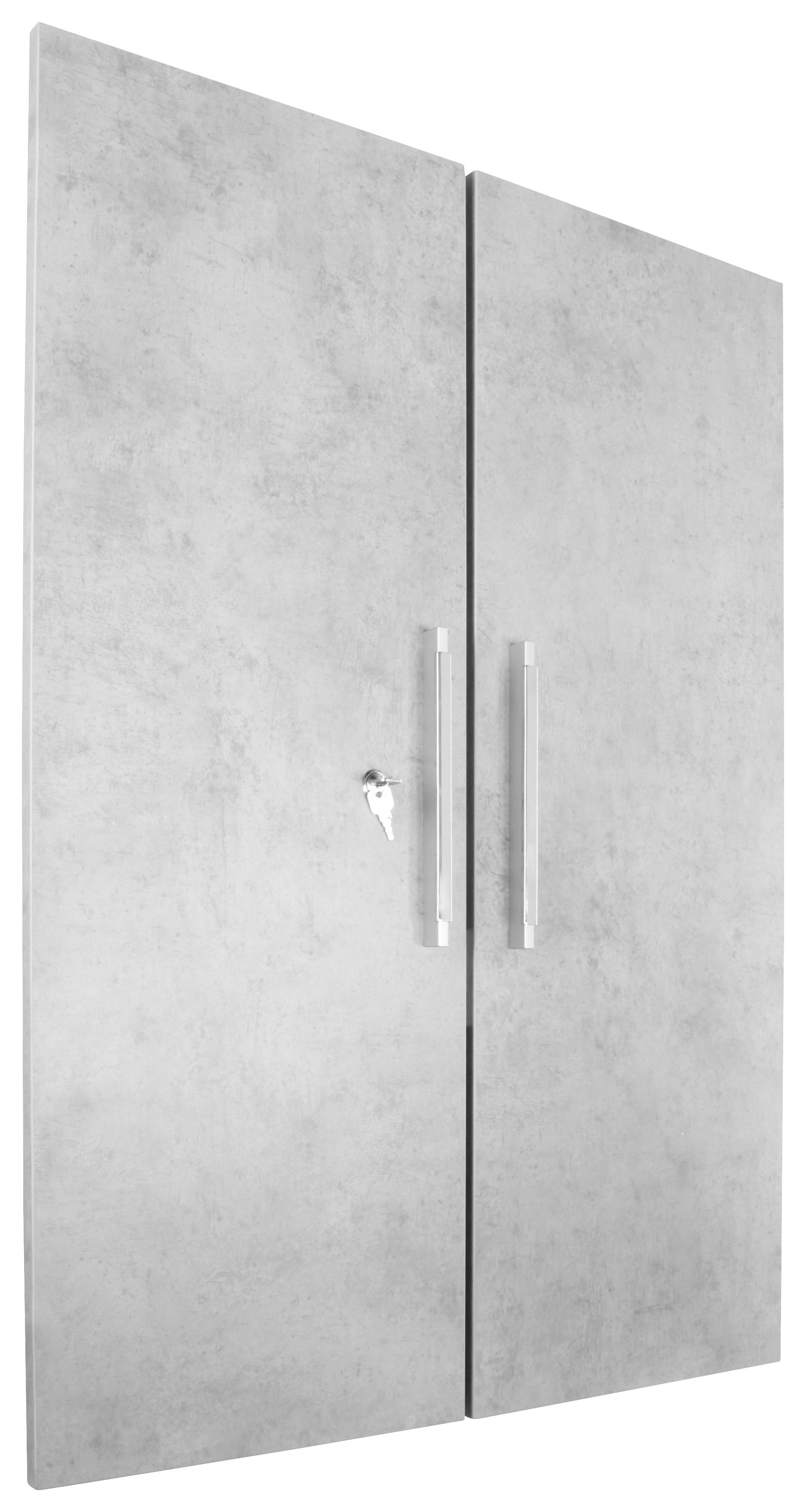 Türenset in Grau - Alufarben/Grau, Modern, Holzwerkstoff/Metall (75,6/102,3cm) - Mömax