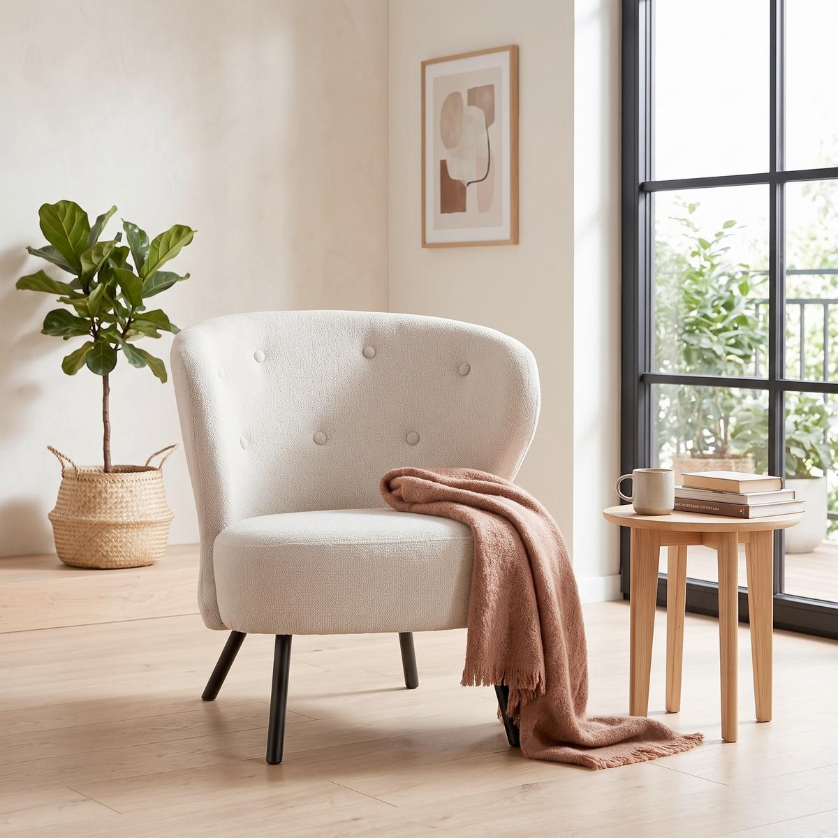 Sessel Floris Beige - Beige/Schwarz, ROMANTIK / LANDHAUS, Holz/Textil (67/77/73cm) - Mömax