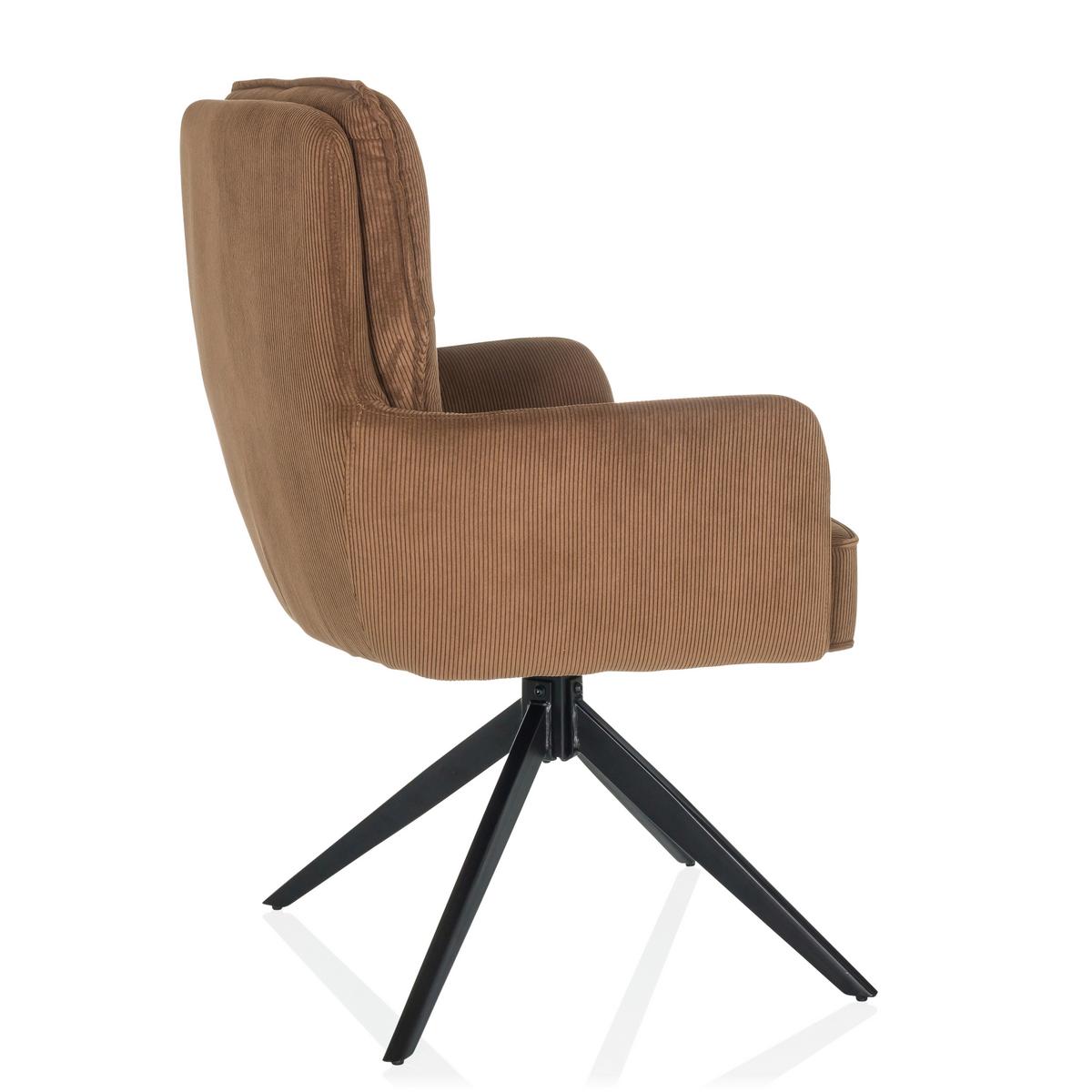 Naslanjač Tarugo, Rjava - črna/rjava, Moderno, kovina/tekstil (58/94/60cm) - MID.YOU