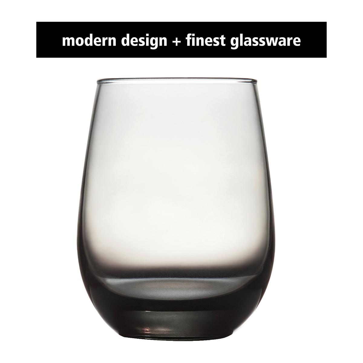 Gläserset Stemless Hellgrau 12-teilig - Hellgrau, Basics, Glas (9/11,5cm)