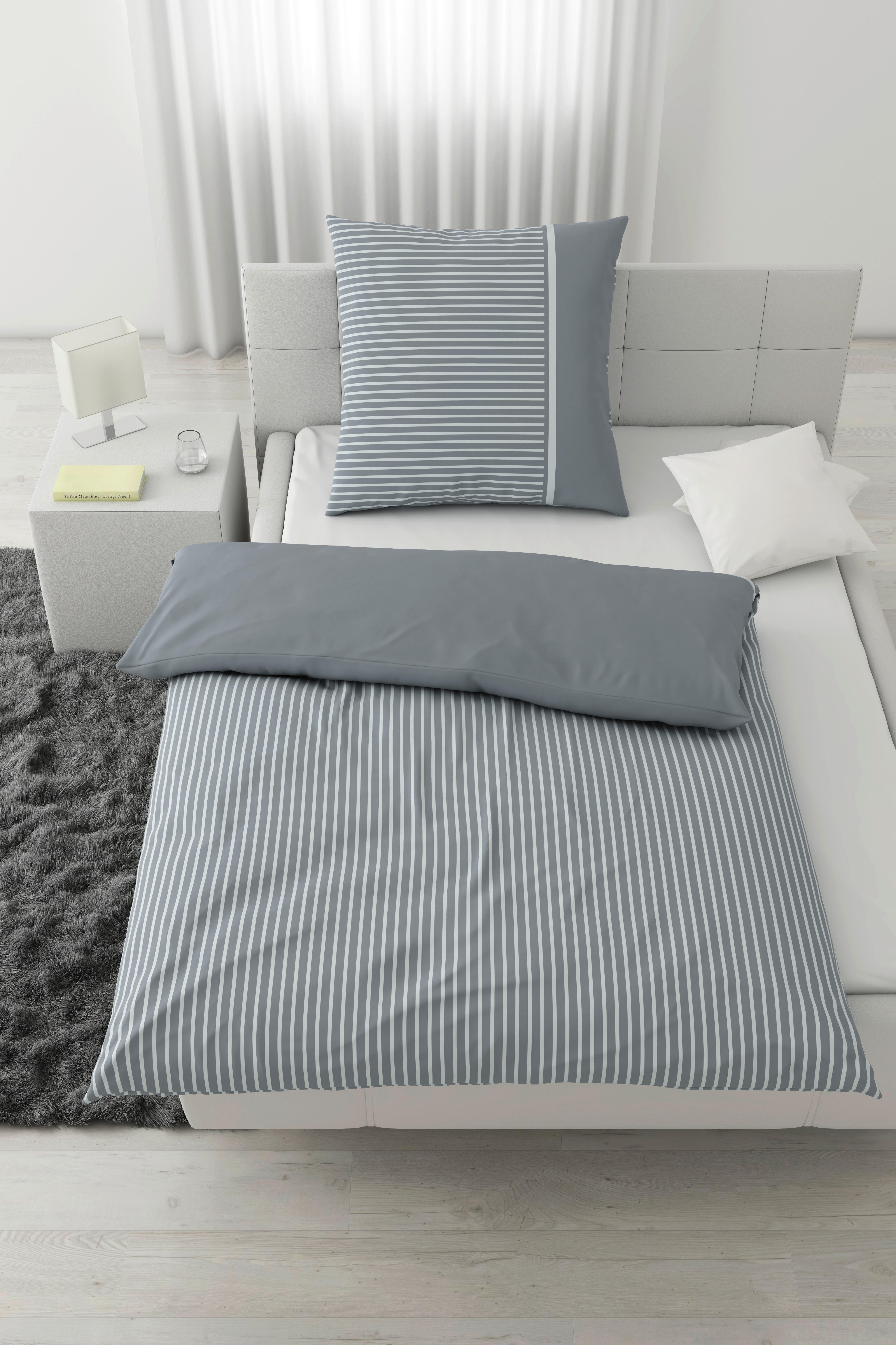 Bettwäsche Johannes Graublau ca. 135x200cm - Graublau, KONVENTIONELL, Textil (135/200cm) - Mömax