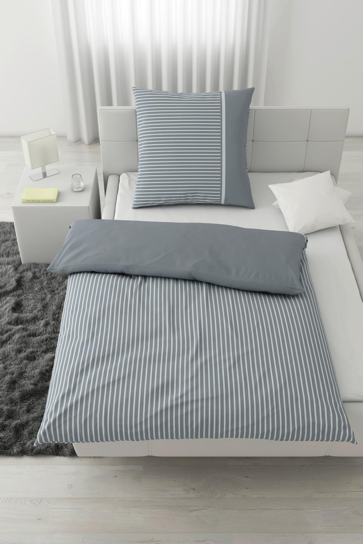Bettwäsche Johannes Graublau ca. 135x200cm - Graublau, KONVENTIONELL, Textil (135/200cm) - Mömax