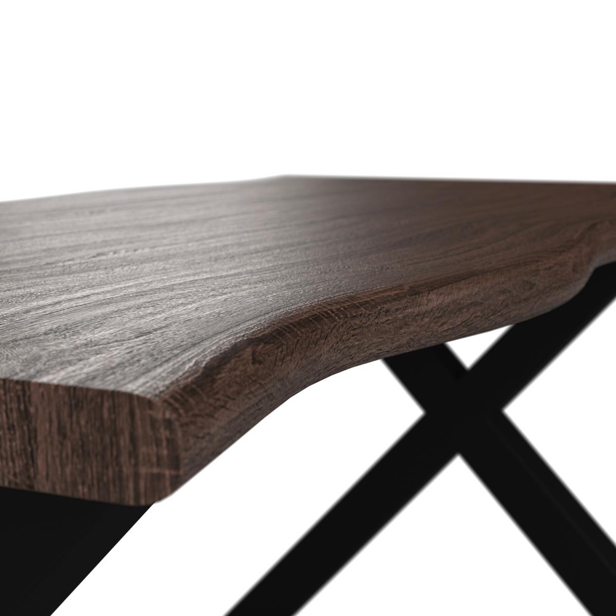 ESSTISCH LAUREL - Walnussfarben/Schwarz, Modern, Holzwerkstoff/Metall (180/76/90cm) - Bessagi Home