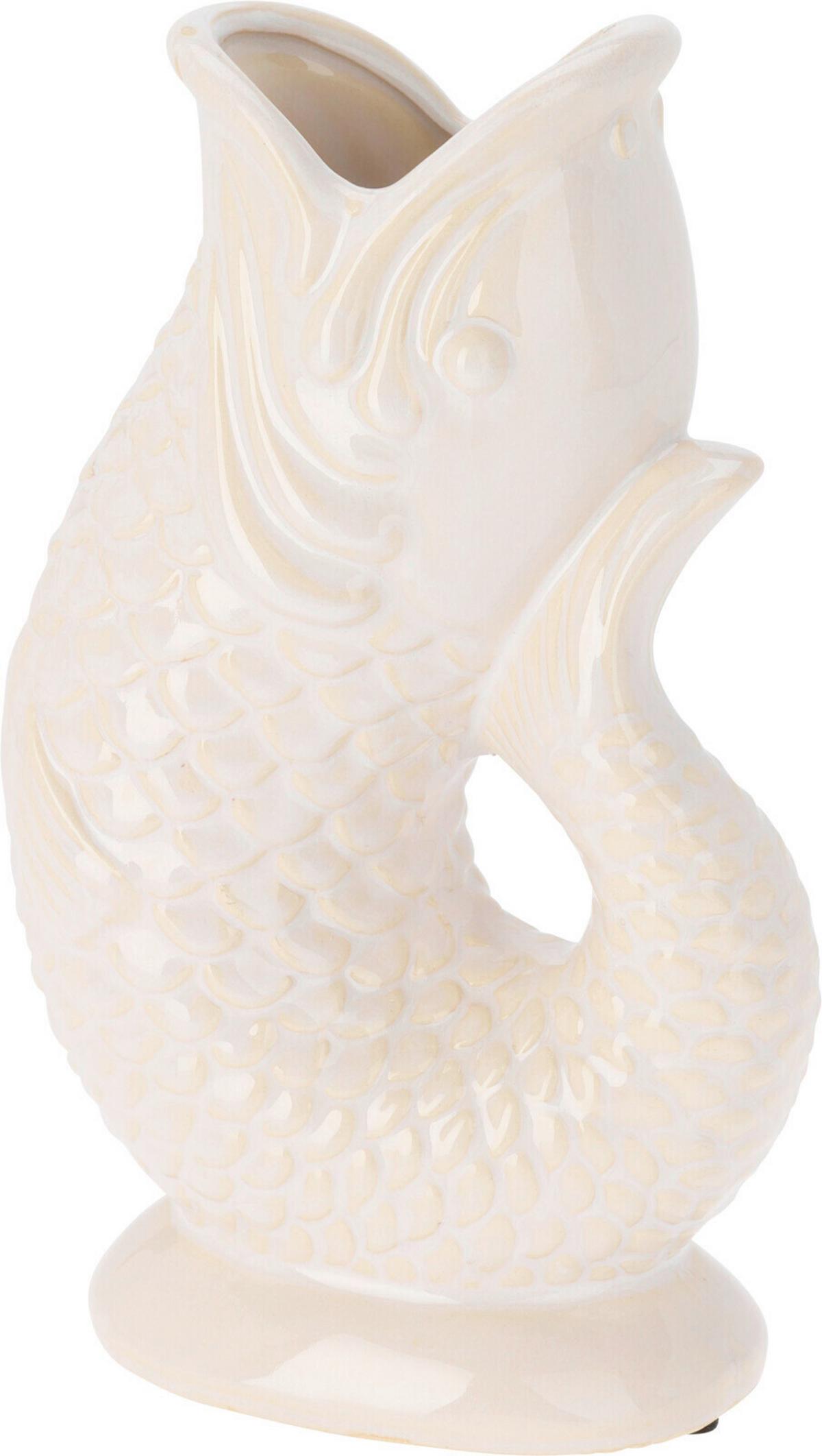 Váza Fish - fehér, kerámia (16/26,5/9,7cm)